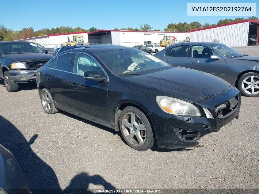 2013 Volvo S60 T5 VIN: YV1612FS2D2192764 Lot: 40629793