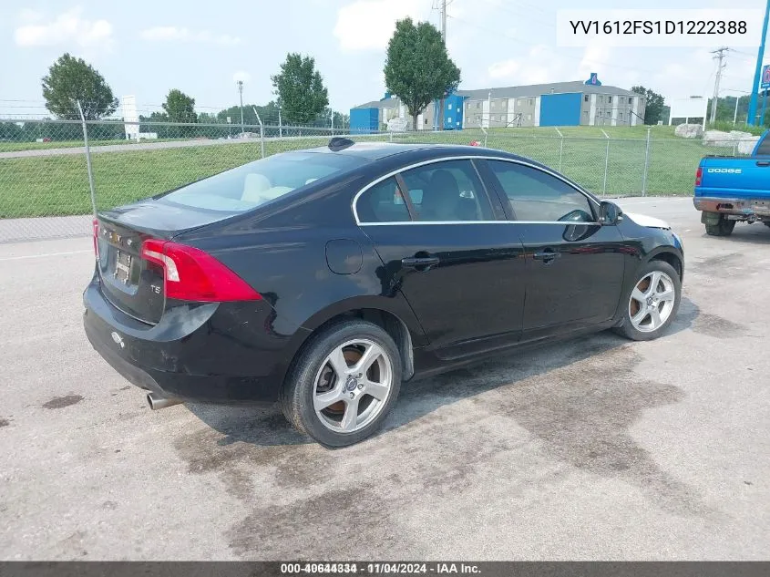 2013 Volvo S60 T5/T5 Platinum/T5 Premier/T5 Premier Plus VIN: YV1612FS1D1222388 Lot: 40644334