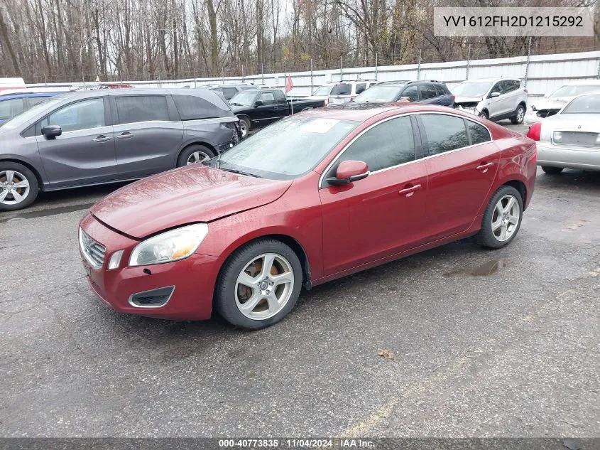 YV1612FH2D1215292 2013 Volvo S60 T5