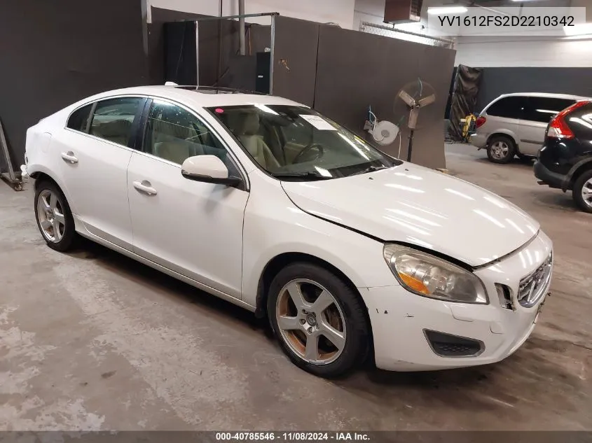 2013 Volvo S60 T5 VIN: YV1612FS2D2210342 Lot: 40785546