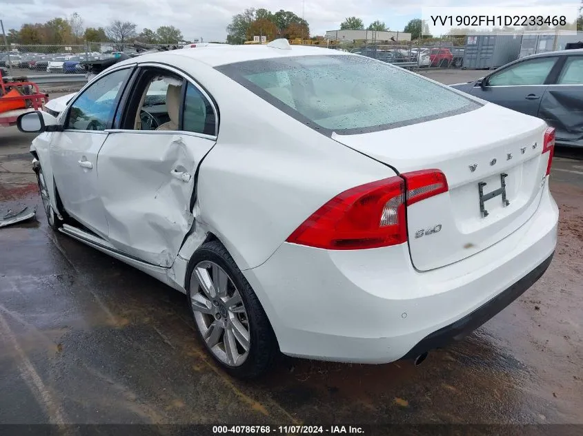 2013 Volvo S60 T6 VIN: YV1902FH1D2233468 Lot: 40786768