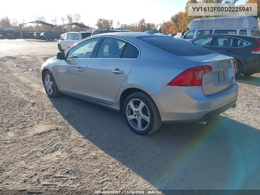 2013 Volvo S60 T5/T5 Platinum/T5 Premier/T5 Premier Plus VIN: YV1612FS0D2225941 Lot: 40800597