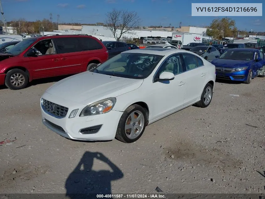 2013 Volvo S60 T5 VIN: YV1612FS4D1216696 Lot: 40811587