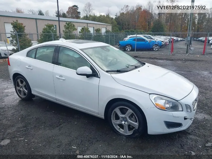 2013 Volvo S60 T5 VIN: YV1612FS2D2197592 Lot: 40876337