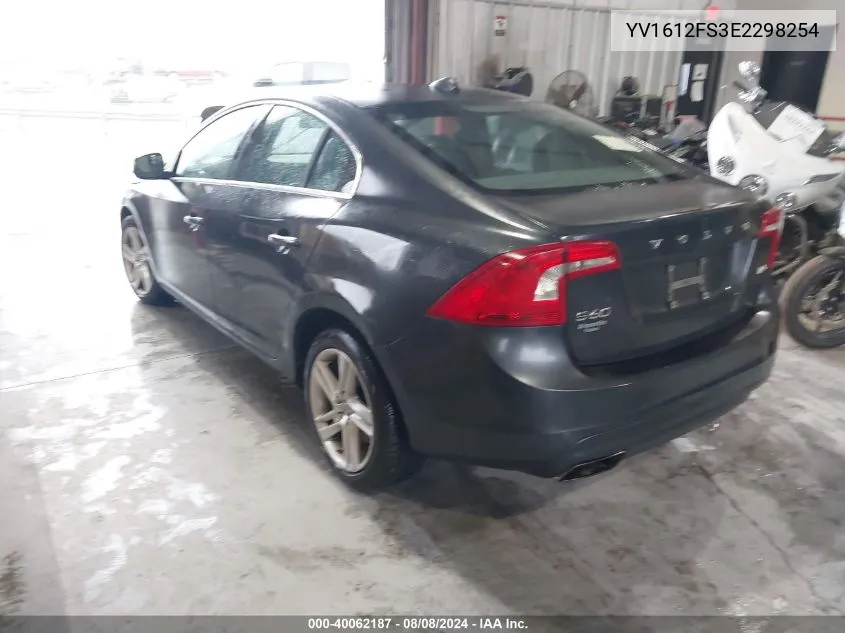 YV1612FS3E2298254 2014 Volvo S60 T5/T5 Platinum/T5 Premier/T5 Premier Plus