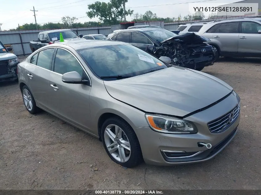 2014 Volvo S60 T5 VIN: YV1612FS4E1285891 Lot: 40138779