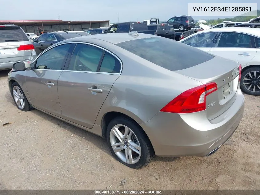 YV1612FS4E1285891 2014 Volvo S60 T5