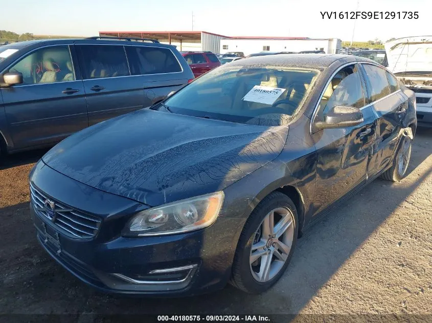 2014 Volvo S60 T5 VIN: YV1612FS9E1291735 Lot: 40180575