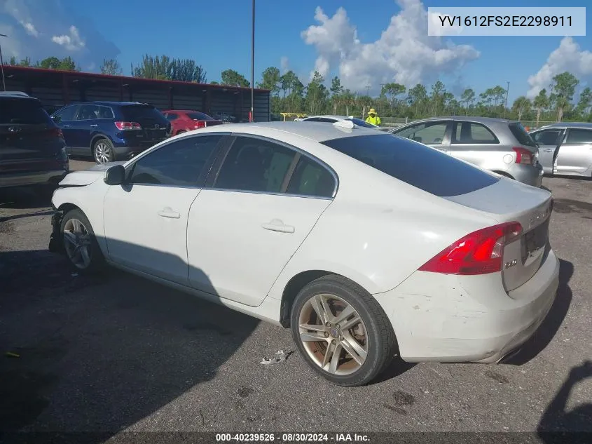 2014 Volvo S60 T5 VIN: YV1612FS2E2298911 Lot: 40239526