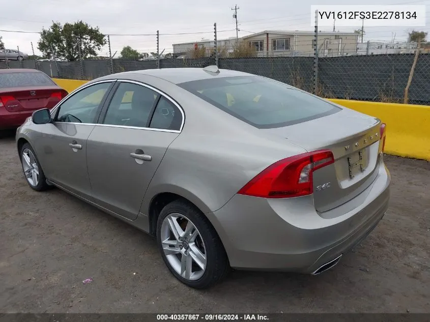 2014 Volvo S60 T5 VIN: YV1612FS3E2278134 Lot: 40357867