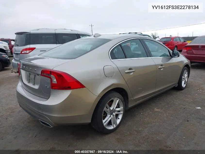 YV1612FS3E2278134 2014 Volvo S60 T5