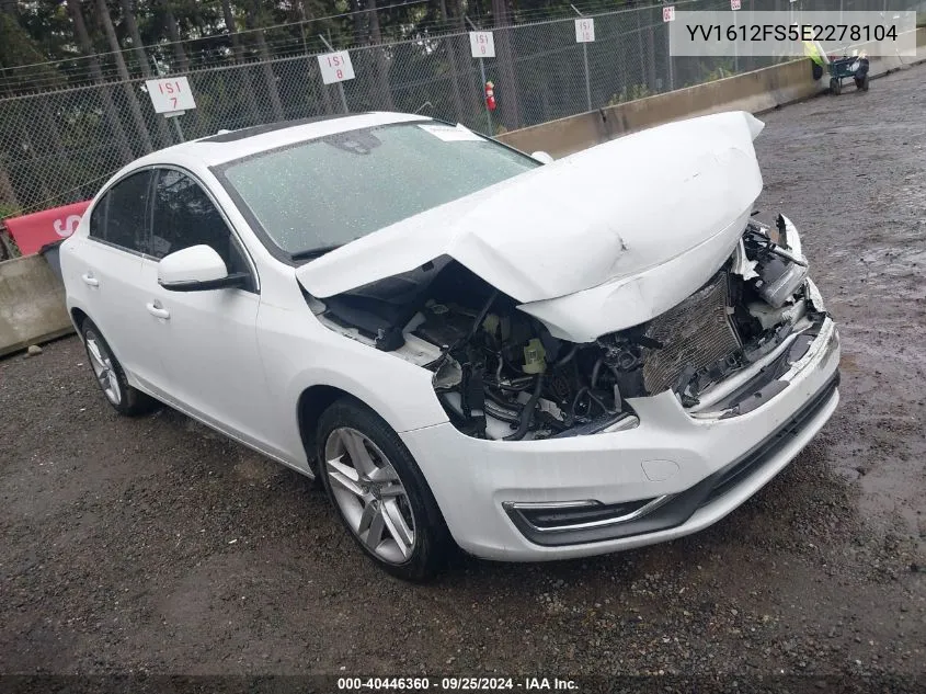 YV1612FS5E2278104 2014 Volvo S60 T5