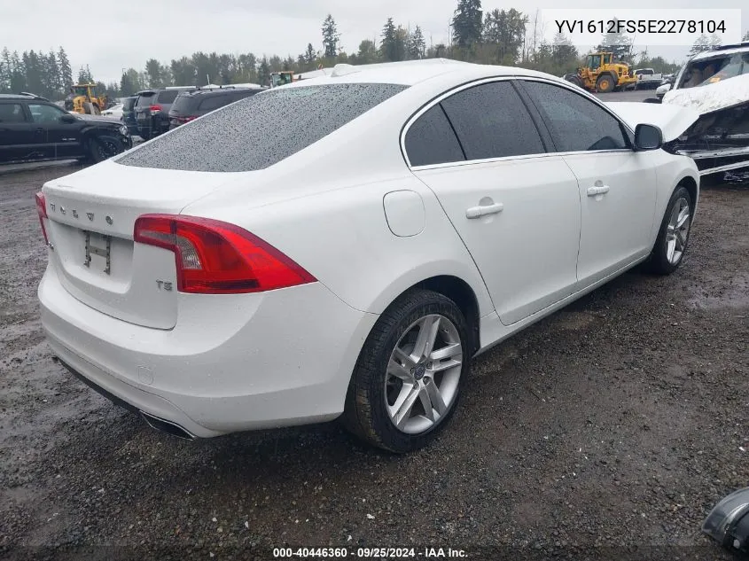 YV1612FS5E2278104 2014 Volvo S60 T5