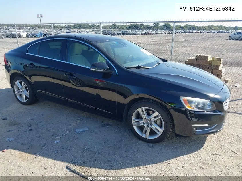 2014 Volvo S60 T5 VIN: YV1612FS4E1296342 Lot: 40504754