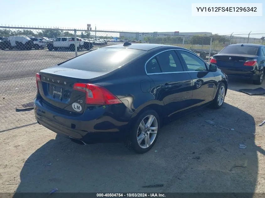 2014 Volvo S60 T5 VIN: YV1612FS4E1296342 Lot: 40504754