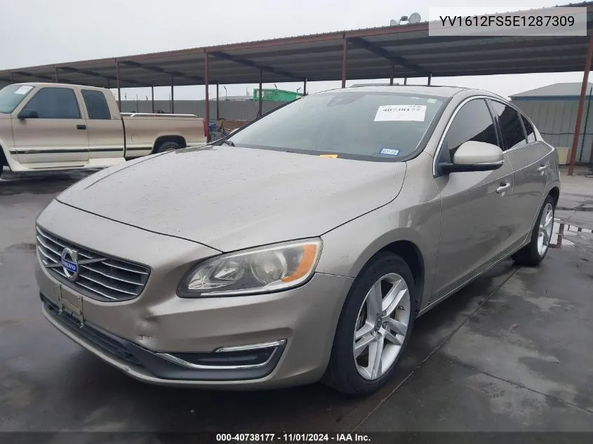 2014 Volvo S60 T5/T5 Platinum/T5 Premier/T5 Premier Plus VIN: YV1612FS5E1287309 Lot: 40738177