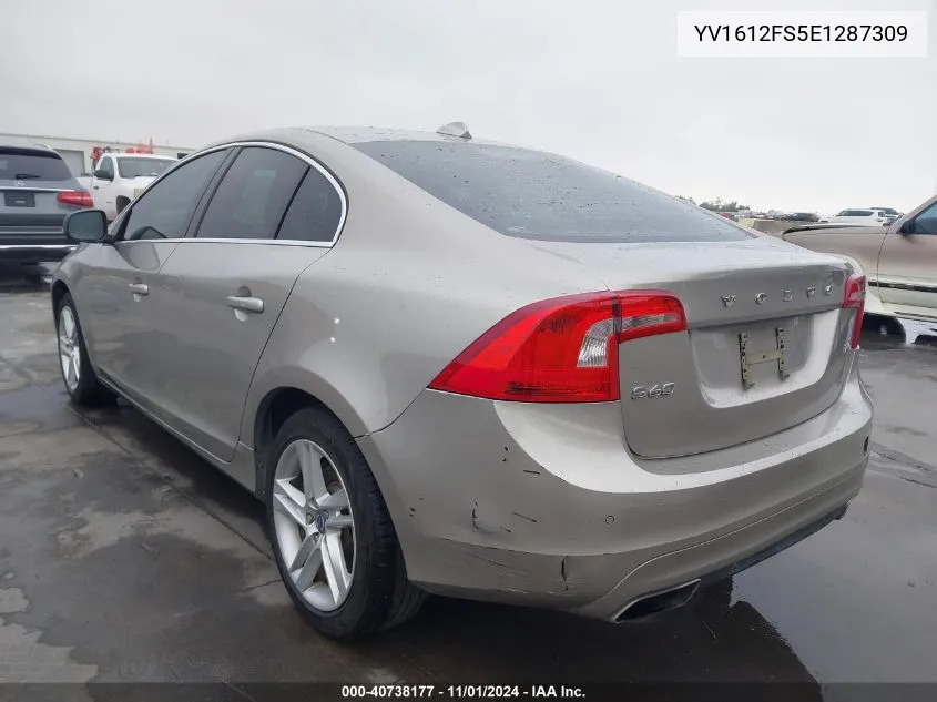 2014 Volvo S60 T5/T5 Platinum/T5 Premier/T5 Premier Plus VIN: YV1612FS5E1287309 Lot: 40738177