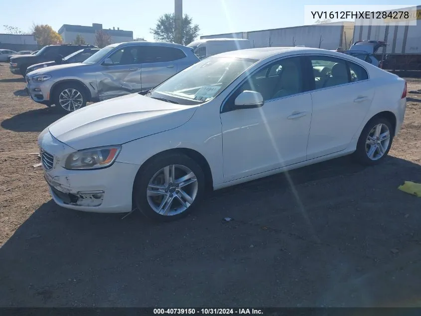 2014 Volvo S60 T5 VIN: YV1612FHXE1284278 Lot: 40739150