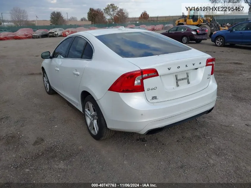 2014 Volvo S60 T5 Platinum VIN: YV1612FHXE2295467 Lot: 40747763