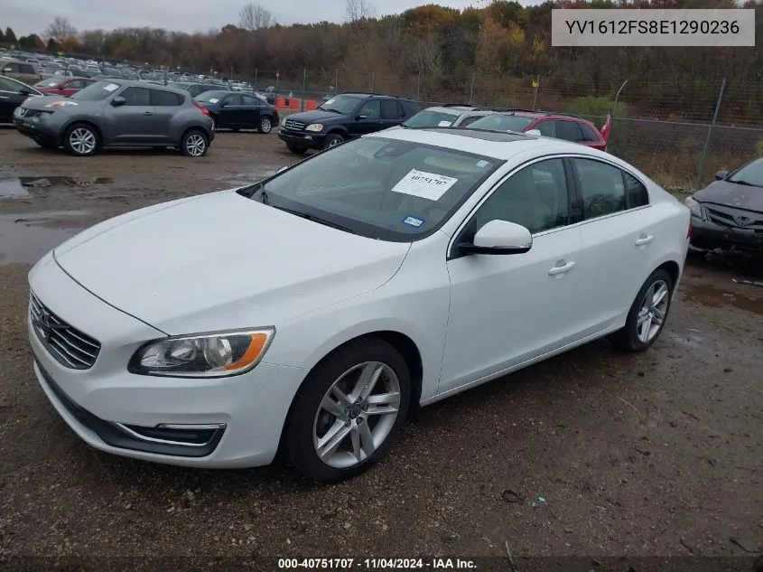 2014 Volvo S60 T5/T5 Platinum/T5 Premier/T5 Premier Plus VIN: YV1612FS8E1290236 Lot: 40751707