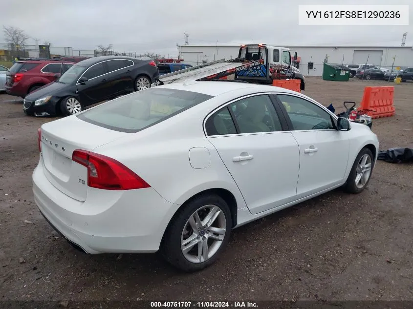 2014 Volvo S60 T5/T5 Platinum/T5 Premier/T5 Premier Plus VIN: YV1612FS8E1290236 Lot: 40751707