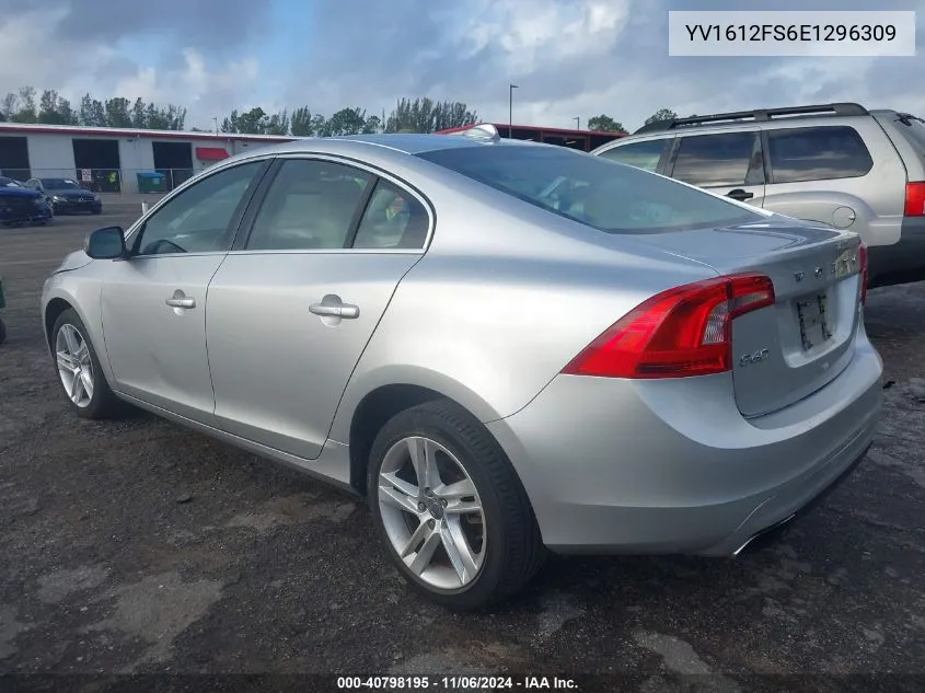 2014 Volvo S60 T5 VIN: YV1612FS6E1296309 Lot: 40798195