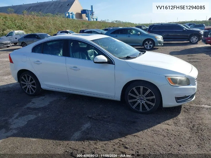 2014 Volvo S60 T5 Platinum VIN: YV1612FH5E1294085 Lot: 40809013