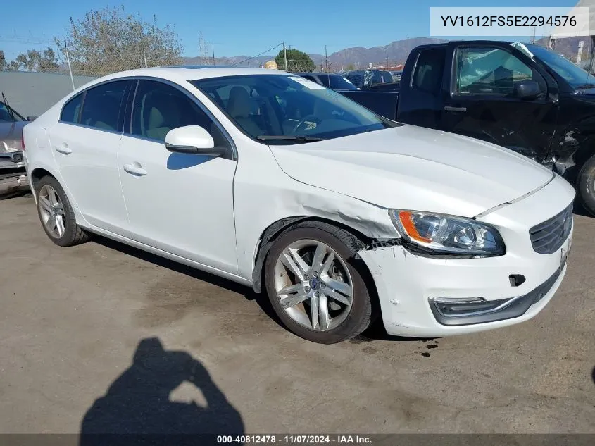 YV1612FS5E2294576 2014 Volvo S60 T5