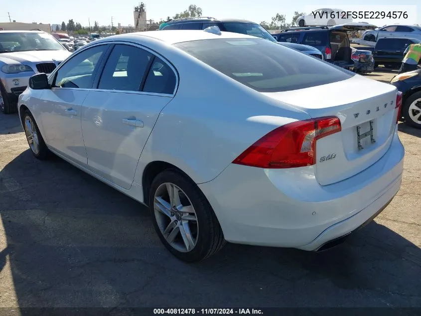 YV1612FS5E2294576 2014 Volvo S60 T5