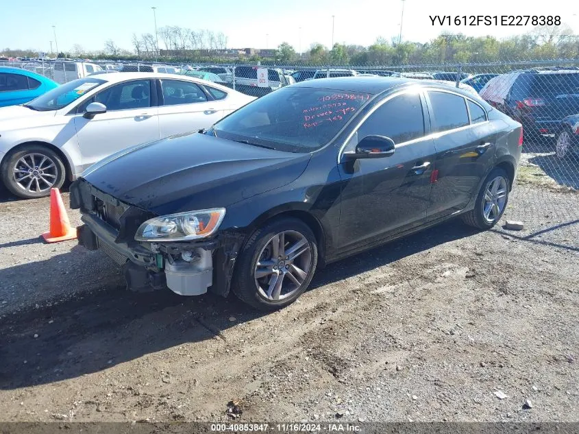 2014 Volvo S60 T5 VIN: YV1612FS1E2278388 Lot: 40853847