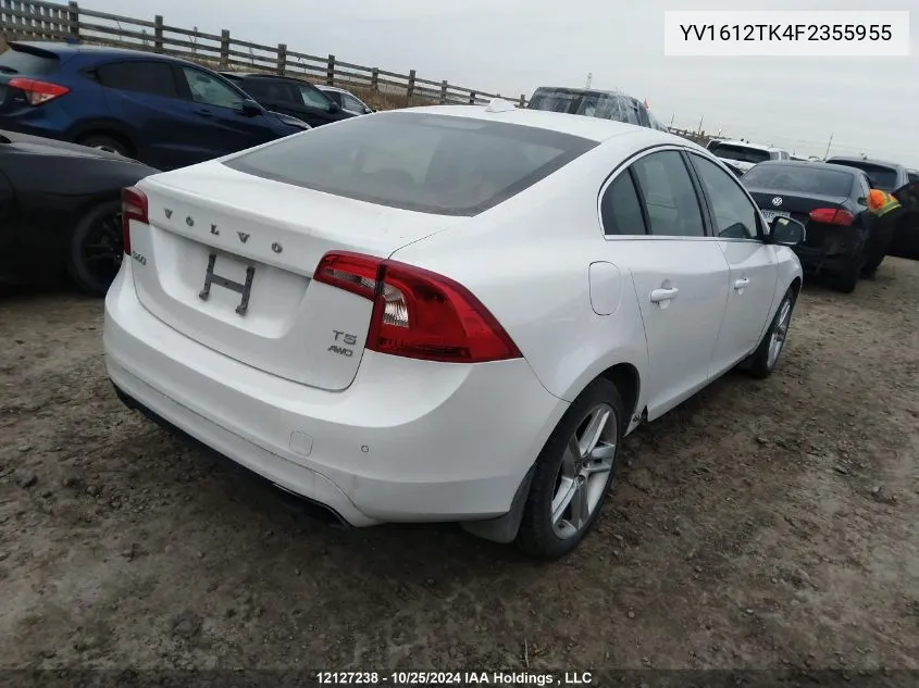 YV1612TK4F2355955 2015 Volvo S60