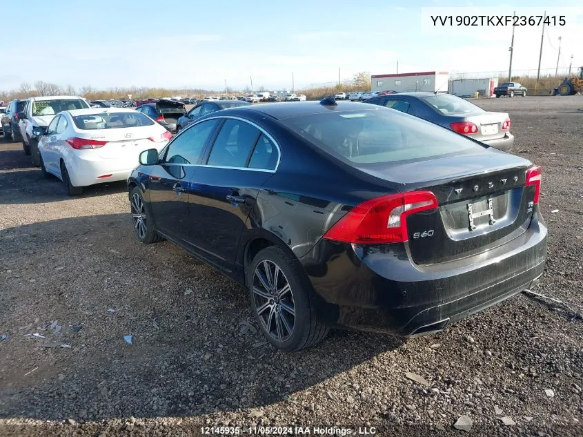 YV1902TKXF2367415 2015 Volvo S60