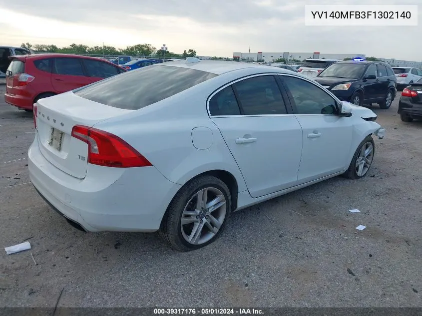 2015 Volvo S60 T5 Premier VIN: YV140MFB3F1302140 Lot: 39317176