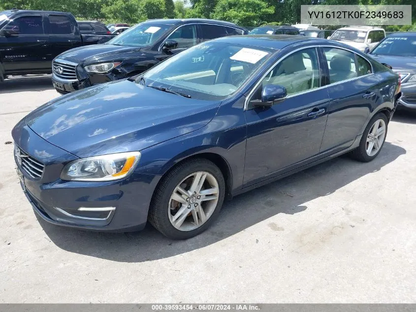 2015 Volvo S60 T5 Premier VIN: YV1612TK0F2349683 Lot: 39593454