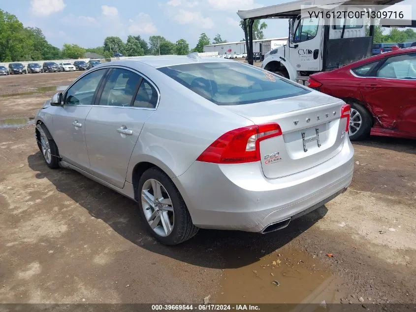 2015 Volvo S60 T5 Premier Plus VIN: YV1612TC0F1309716 Lot: 39669544