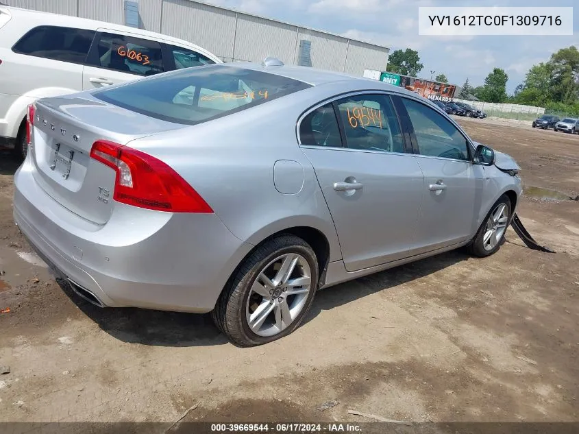 2015 Volvo S60 T5 Premier Plus VIN: YV1612TC0F1309716 Lot: 39669544