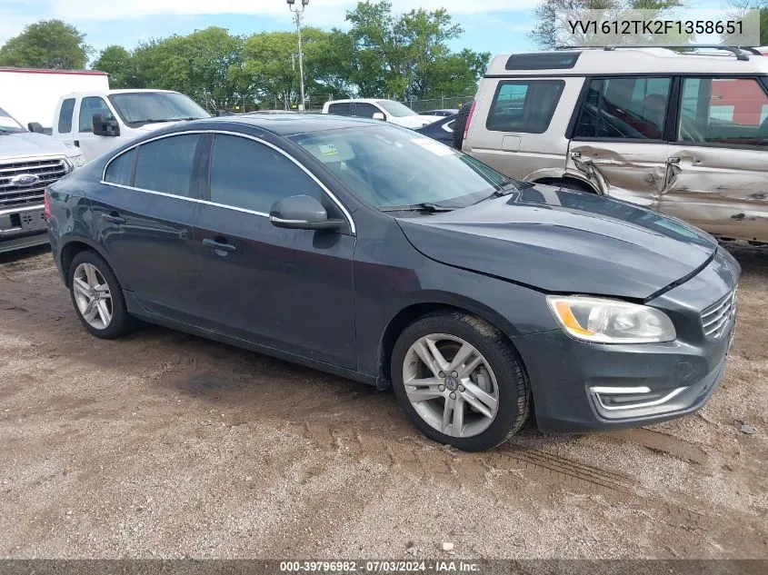 YV1612TK2F1358651 2015 Volvo S60 T5 Premier