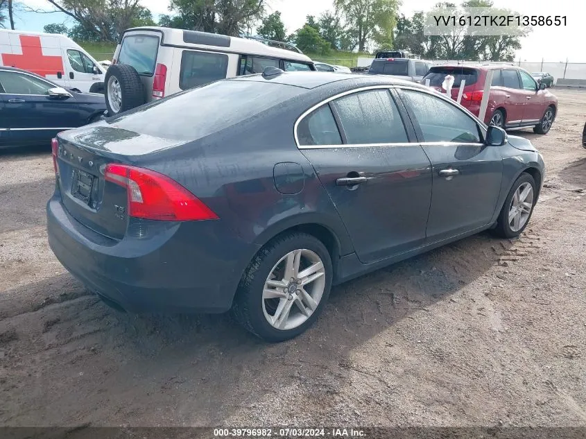 2015 Volvo S60 T5 Premier VIN: YV1612TK2F1358651 Lot: 39796982