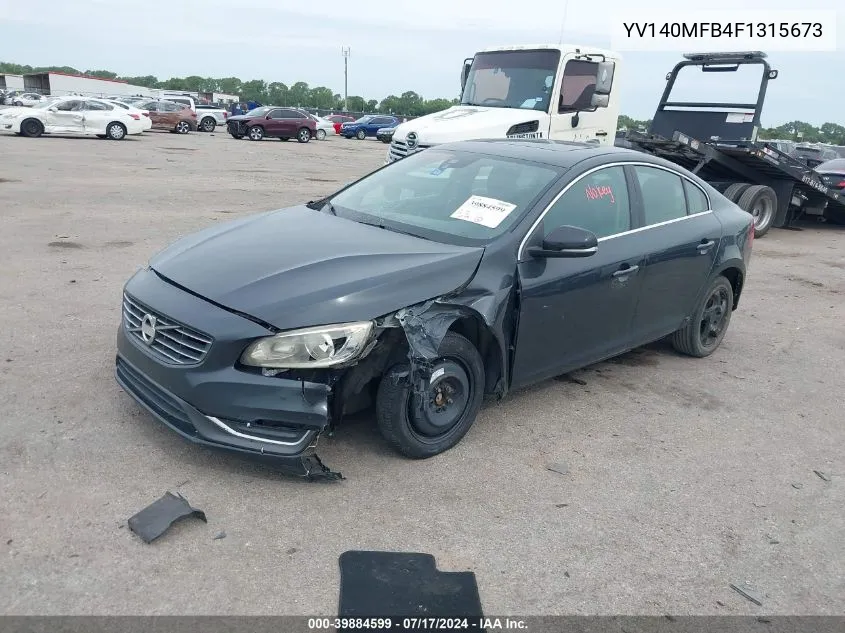 2015 Volvo S60 T5 Premier VIN: YV140MFB4F1315673 Lot: 39884599