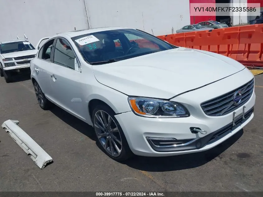 2015 Volvo S60 T5 Premier VIN: YV140MFK7F2335586 Lot: 39917775