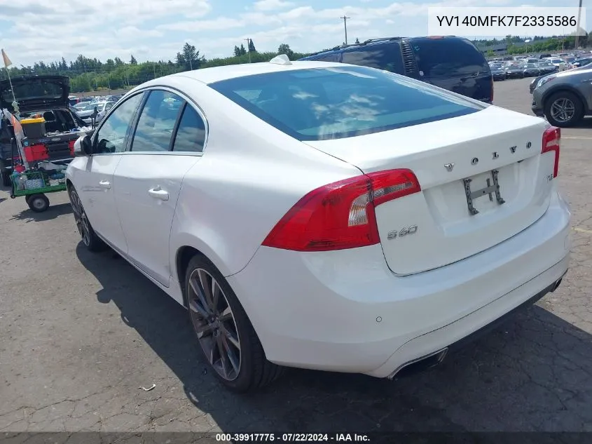 2015 Volvo S60 T5 Premier VIN: YV140MFK7F2335586 Lot: 39917775