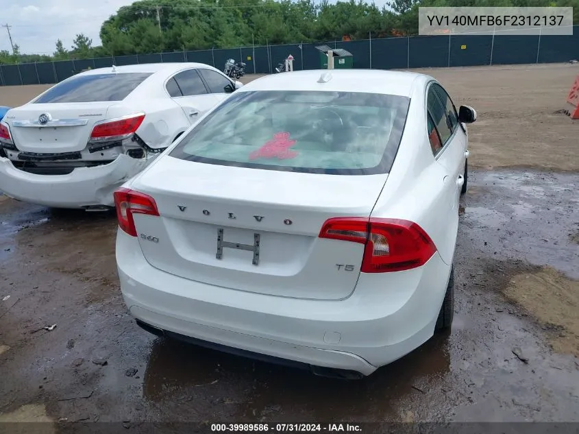 YV140MFB6F2312137 2015 Volvo S60 T5 Premier