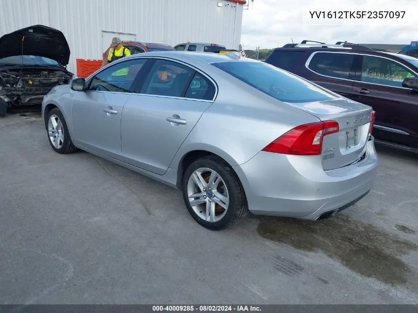 2015 Volvo S60 T5 Premier VIN: YV1612TK5F2357097 Lot: 40009285