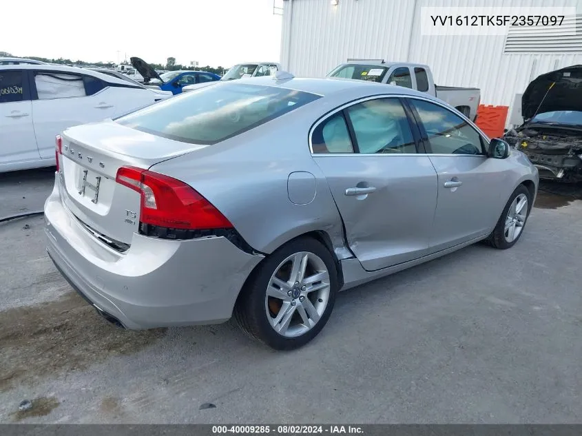 2015 Volvo S60 T5 Premier VIN: YV1612TK5F2357097 Lot: 40009285