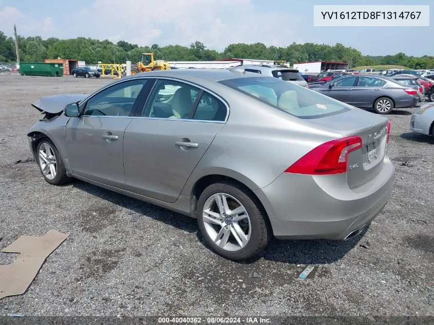 YV1612TD8F1314767 2015 Volvo S60 T5 Platinum