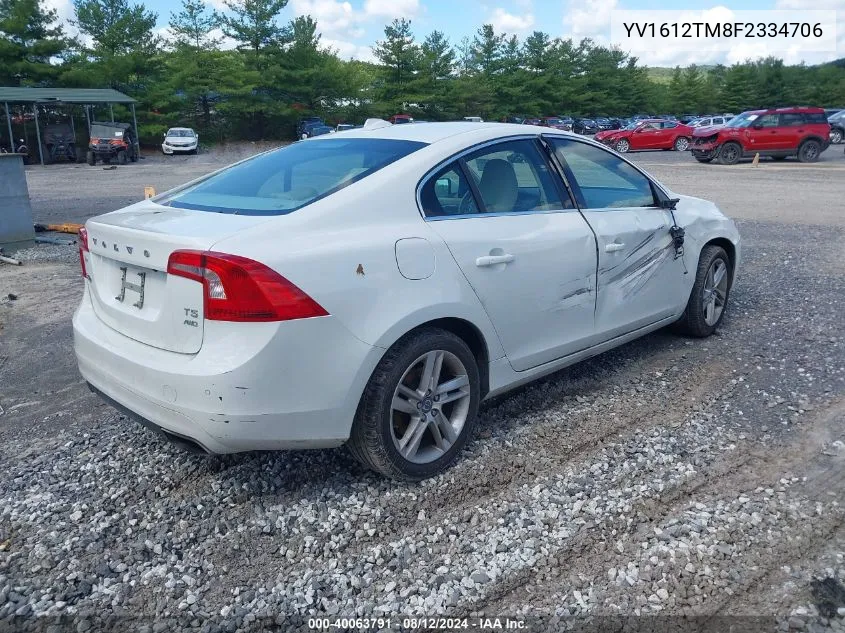 YV1612TM8F2334706 2015 Volvo S60 T5 Platinum