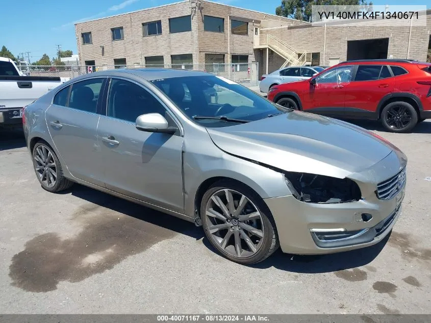 YV140MFK4F1340671 2015 Volvo S60 T5 Premier