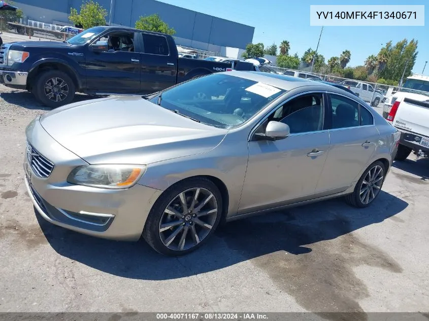 YV140MFK4F1340671 2015 Volvo S60 T5 Premier