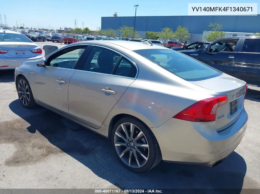 YV140MFK4F1340671 2015 Volvo S60 T5 Premier