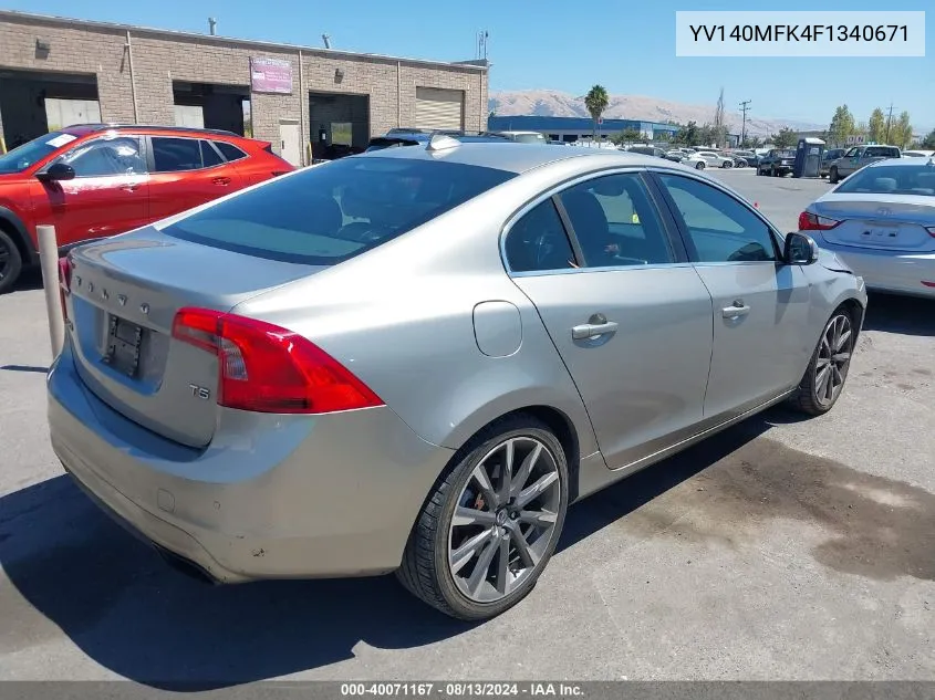 YV140MFK4F1340671 2015 Volvo S60 T5 Premier